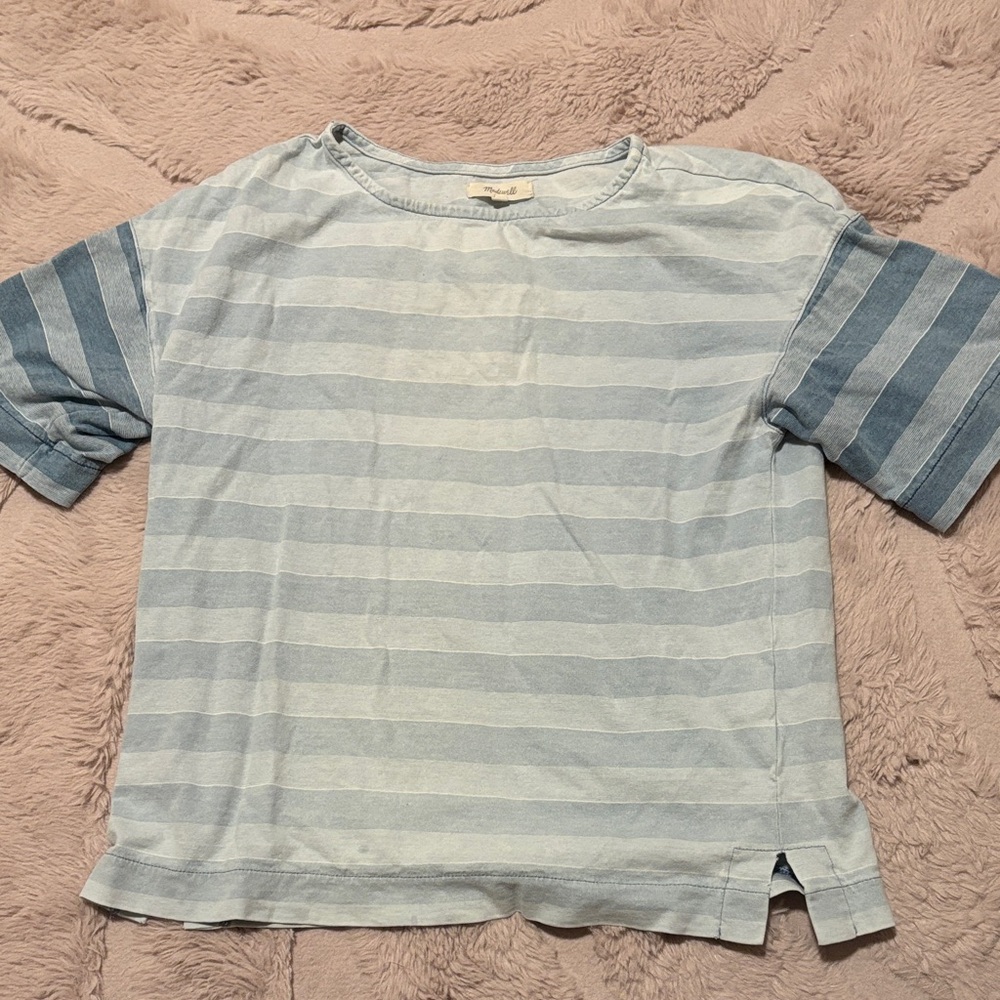 Madewell Striped Blue Shirt top